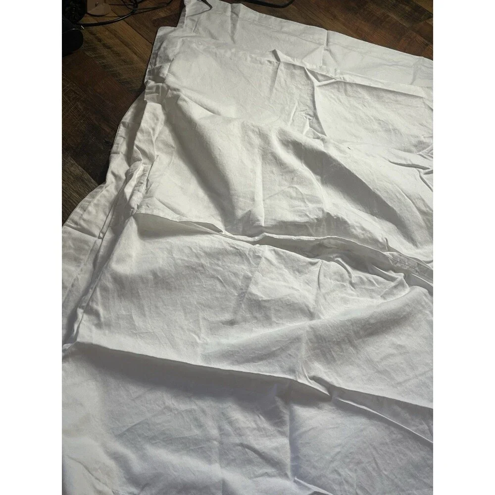 Pizuna King White Duvet Cover Set 100% Long Staple Cotton 2 King Shams New